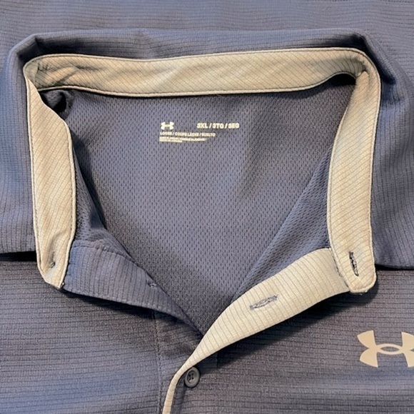 Under Armour Heat Gear Loose Fit Size 3XL
Short Sleeve Polo Golf Shirt Blue Gray - Picture 5 of 12
